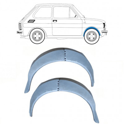 Panel de reparación guardabarros delantero interno para Fiat 126p 1972-1978 / Izquierda / Conjunto 10217