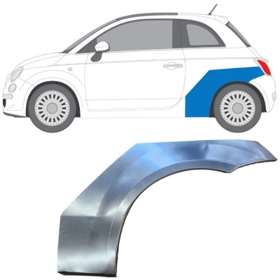 Panel de reparación guardabarros trasero para Fiat 500 2007-2018 / Izquierda 16072