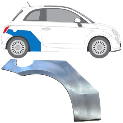 Panel de reparación guardabarros trasero para Fiat 500 2007-2018 / Derecho 16071