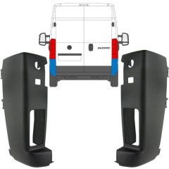 Esquina parachoques trasero para Fiat Ducato 2006-2018 / Izquierda+Derecha / Conjunto 9936