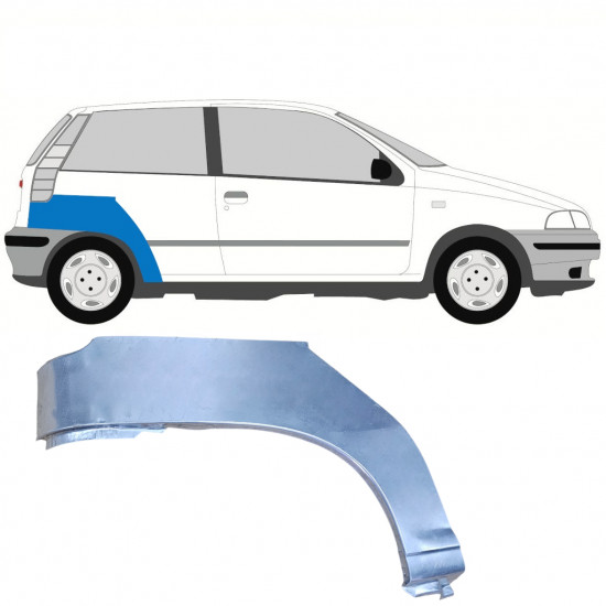 Panel de reparación guardabarros trasero para Fiat Punto 1 1993-1999 / Derecho 7273