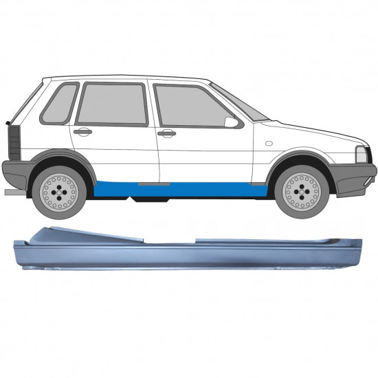 Panel de reparación del umbral para Fiat Uno 1983-2002 / Derecho 7186