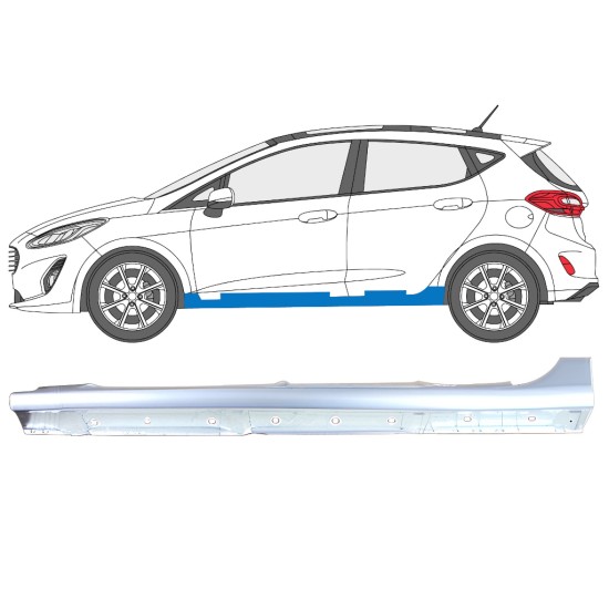 Umbral completo para Ford Fiesta 2017-2023 / Izquierda 16266
