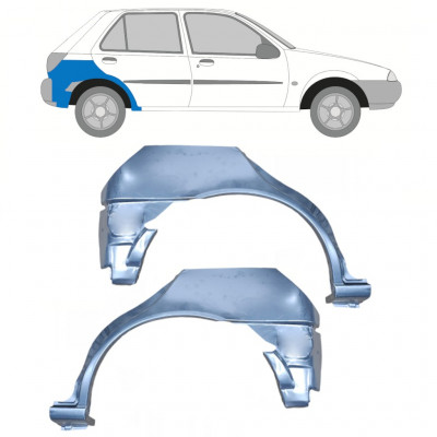 Panel de reparación guardabarros trasero para Ford Fiesta 1995-1999 / Izquierda+Derecha / Conjunto 11023