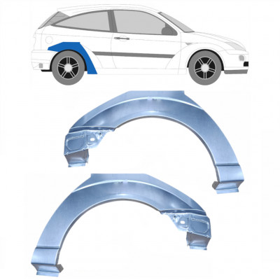 Panel de reparación guardabarros trasero para Ford Focus 1998-2007 / Izquierda+Derecha / Conjunto 6287