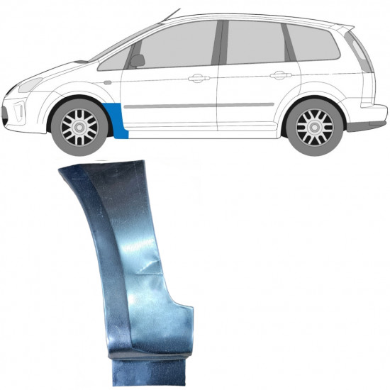 Panel de reparación guardabarros delantero para Ford C-MAX 2003-2010 / Izquierda 6607