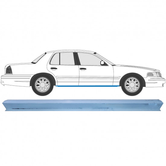 Panel de reparación del umbral para Ford Crown Victoria 1991-1997 / Izquierda = Derecha (simétrico) 7173