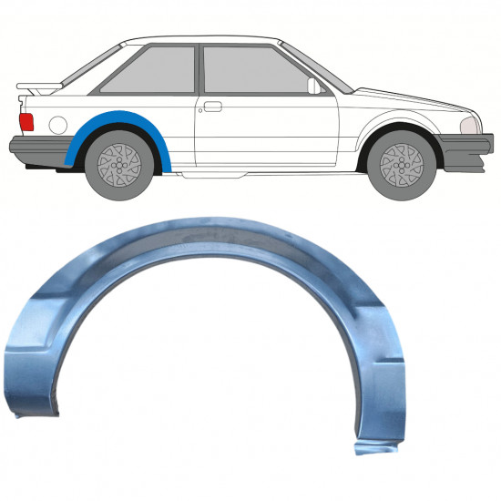 Panel de reparación guardabarros trasero para Ford Escort 1980-1986 / Derecho 7816