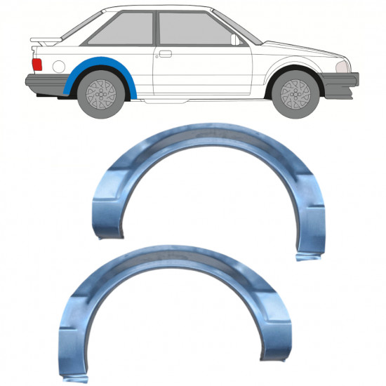 Panel de reparación guardabarros trasero para Ford Escort 1980-1986 / Izquierda+Derecha / Conjunto 10527