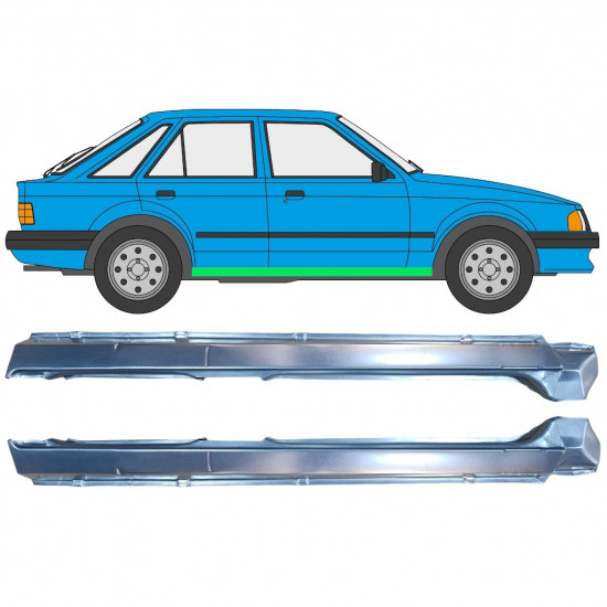 Panel de reparación del umbral para Ford Escort 1980-1986 / Izquierda+Derecha / Conjunto 9983