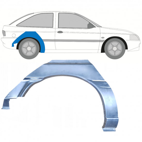 Panel de reparación guardabarros trasero para Ford Escort 1995-2000 / Derecho 7814