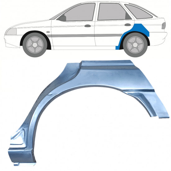 Panel de reparación guardabarros trasero para Ford Escort 1995-2000 / Izquierda 8991