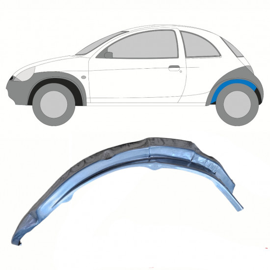 Panel de reparación guardabarros trasero interno para Ford KA 1996-2008 / Izquierda 10773