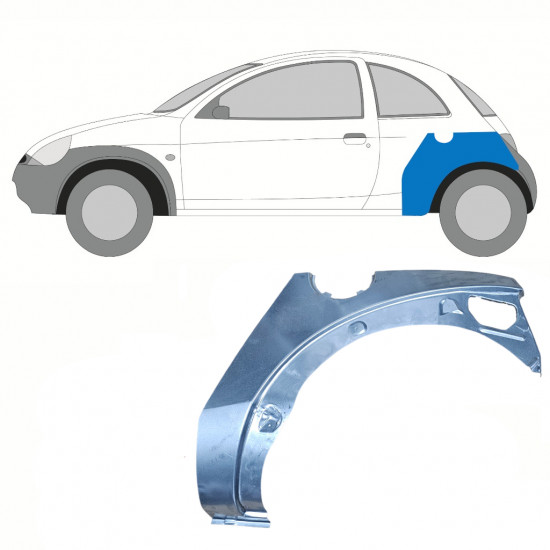 Panel de reparación guardabarros trasero para Ford KA 1996-2008 / Izquierda 10770