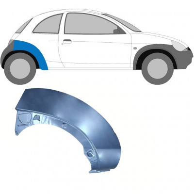 Panel de reparación guardabarros trasero para Ford KA 1996-2008 / Derecho 6604