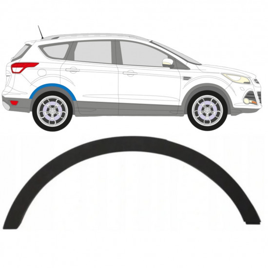 FORD KUGA 2013-2016 EMBELLECEDOR DEL PASO DE RUEDA TRASERO / DERECHA