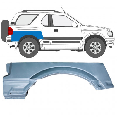 Panel de reparación guardabarros trasero parte superior para Opel Frontera B 1999-2002 / Derecho 12834