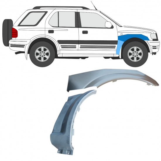 Panel de reparación guardabarros delantero para Opel Frontera B 1999-2002 / Derecho / Conjunto 11202