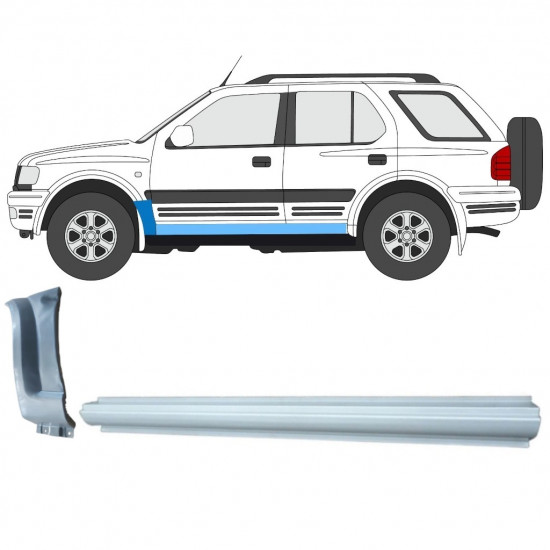 Panel de reparación del umbral + guardabarros delantero para Opel Frontera B 1999-2002 / Izquierda / Conjunto 11159