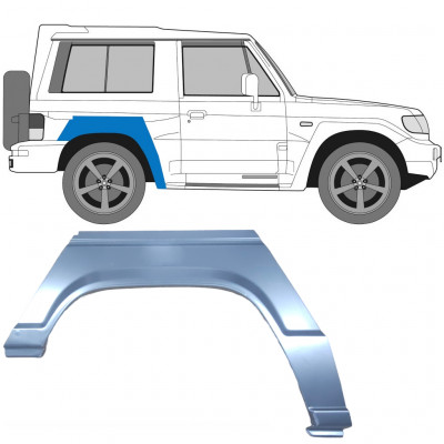 Panel de reparación guardabarros trasero para Hyundai Galloper 1991- / Derecho /  6656