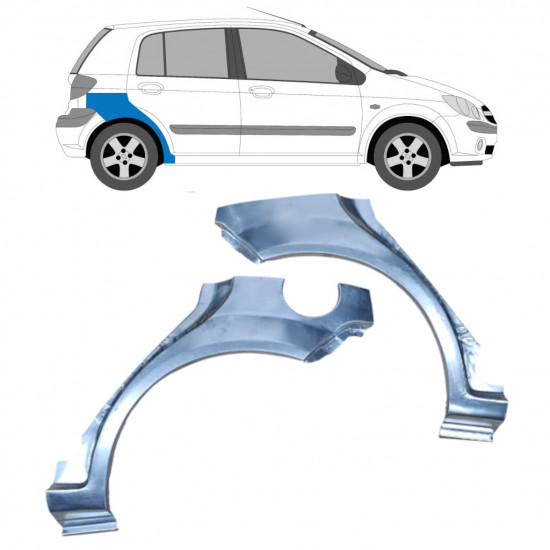 Panel de reparación guardabarros trasero para Hyundai Getz 2002-2010 / Izquierda+Derecha / Conjunto 10531