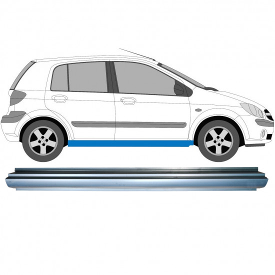 Panel de reparación del umbral para Hyundai Getz 2002-2010 / Izquierda = Derecha (simétrico) 6664