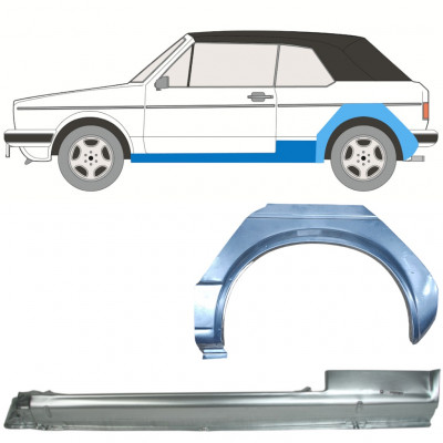 Panel de reparación del umbral + guardabarros trasero para VW Golf 1 1979-1993 CABRIO / Izquierda / Conjunto 12578