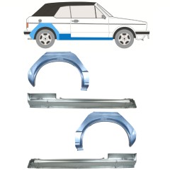 Panel de reparación del umbral + guardabarros trasero para Volkswagen Golf 1 1974-1985 / CABRIO / Conjunto 12579