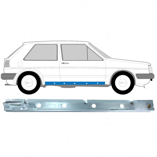 VW GOLF 2 1982-1992 PANEL DE REPARACIÓN DEL UMBRAL INTERIOR / DERECHA