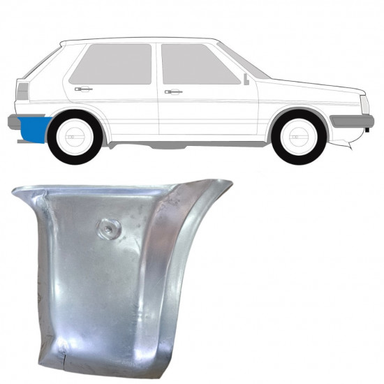 Panel de reparación esquina trasera para VW Golf 2 1982- / Derecho 12018