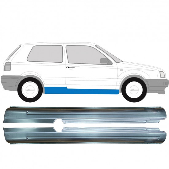 Panel de reparación del umbral para VW Golf 3 1991- / Izquierda+Derecha / Conjunto 9291