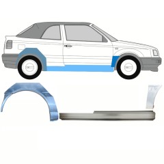 Panel de reparación del umbral + guardabarros delantero + guardabarros trasero para Volkswagen Golf 3 1991-1998 / Derecho / CABRIO / Conjunto 12566