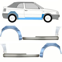 Panel de reparación del umbral + guardabarros delantero + guardabarros trasero para Volkswagen Golf 3 1991-1998 / CABRIO / Conjunto 12569