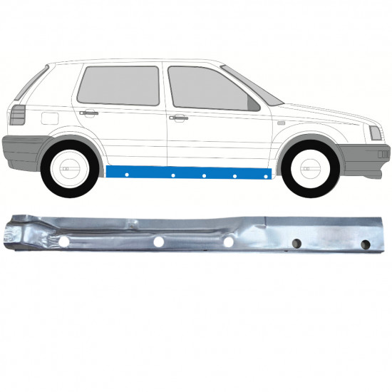 Panel de reparación del umbral interno para Volkswagen Golf 3 1991- / Derecho 12507