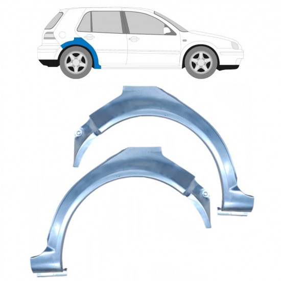 Panel de reparación guardabarros trasero para VW Golf 4 1997- / Izquierda+Derecha / Conjunto 9184