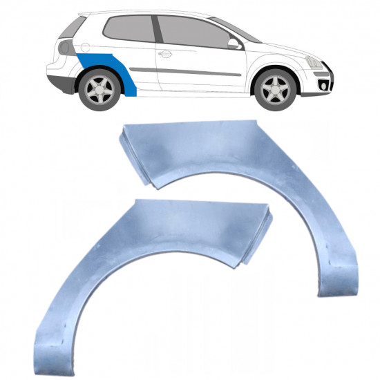 Panel de reparación guardabarros trasero para VW Golf 5 2003-2009 / Izquierda+Derecha / Conjunto 9487