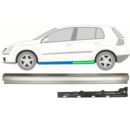 Panel de reparación del umbral interior y exterior para Volkswagen Golf 5 2003-2009 / Izquierda / Conjunto 11709