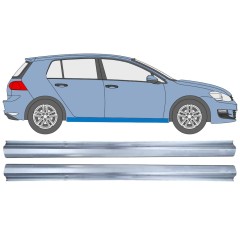 Panel de reparación del umbral para Volkswagen Golf 7 2012- / Izquierda+Derecha / Conjunto 12454