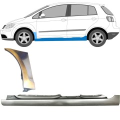 Umbral completo + Panel de reparación guardabarros delantero para Volkswagen Golf Plus 2005-2013 / Izquierda / Conjunto 10381