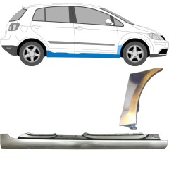 Umbral completo + Panel de reparación guardabarros delantero para Volkswagen Golf Plus 2005-2013 / Derecho / Conjunto 10380