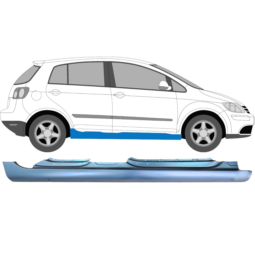 Umbral Completo Para Vw Golf Plus 2005- / Derecho 7081