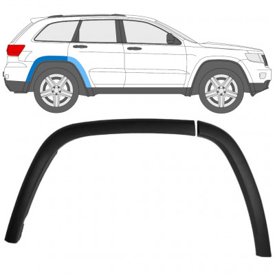 Moldura lateral guardabarros trasero para Jeep Grand Cherokee 2010-2021 / Derecho / Conjunto 12950