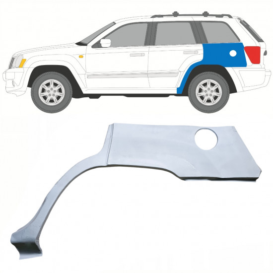 Panel de reparación guardabarros trasero para Jeep Grand Cherokee 2005-2010 / Izquierda 8972