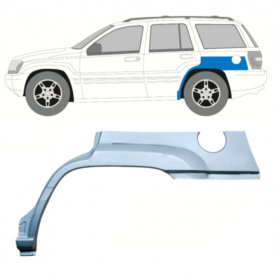 Panel de reparación guardabarros trasero para Jeep Grand Cherokee 1998-2005 / Izquierda 7668