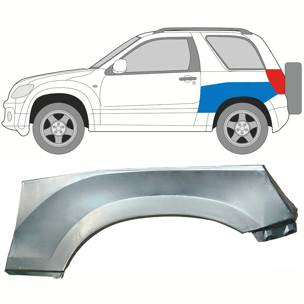 Panel De Reparación Guardabarros Trasero Parte Superior Para Suzuki Grand Vitara 2005-2012 / Izquierda 8508