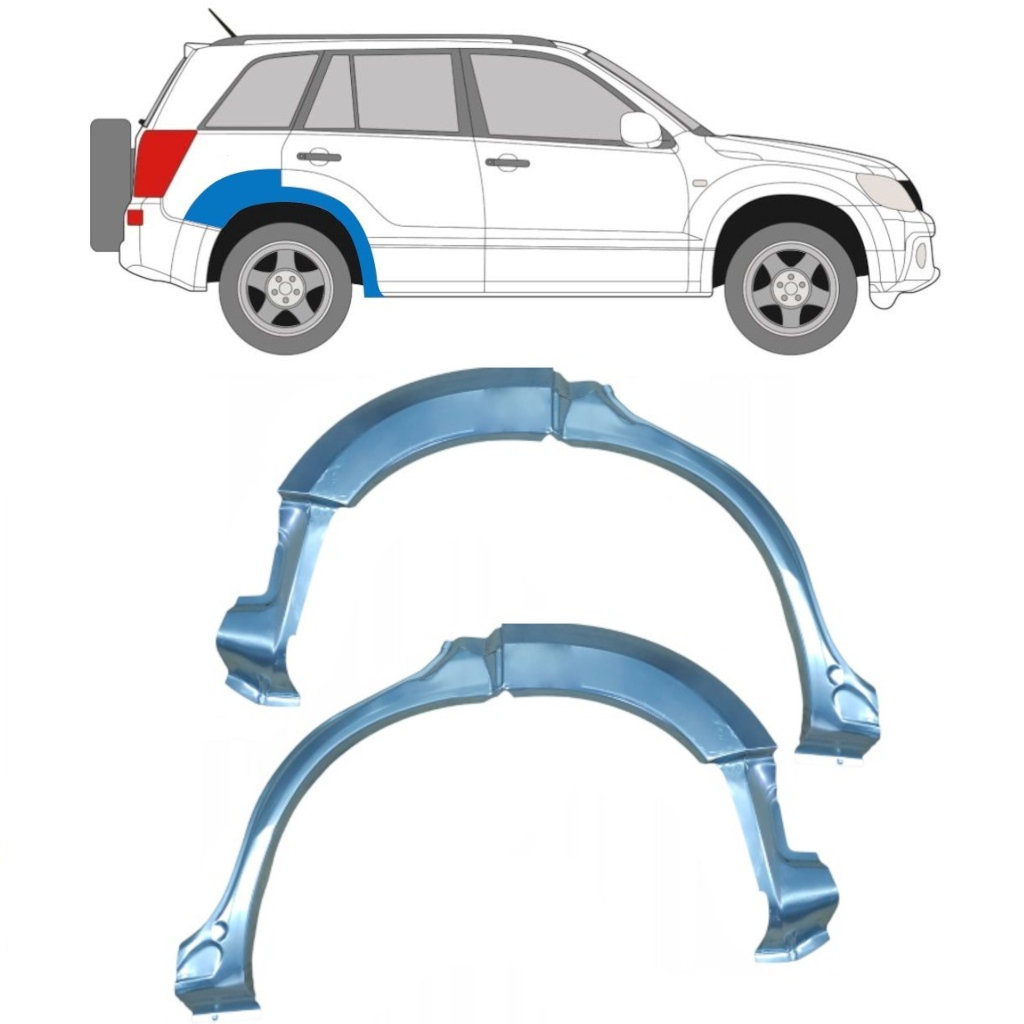 Panel De Reparación Guardabarros Trasero Para Suzuki Grand Vitara 2005-2012 / Izquierda+Derecha / Conjunto 9220