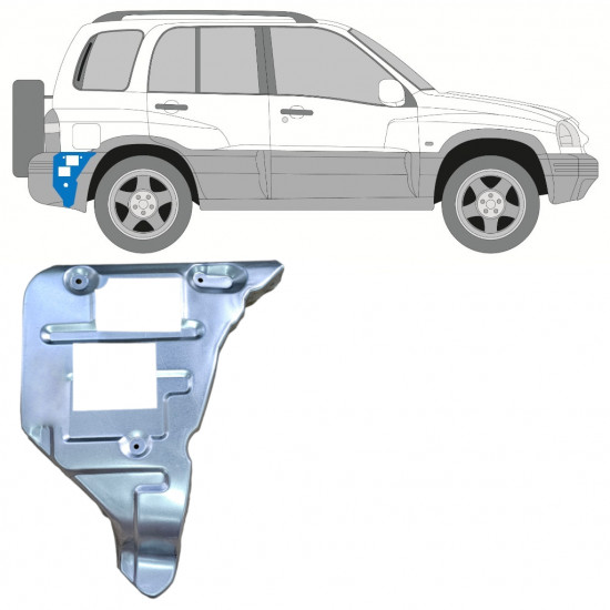 Panel de reparación porte parachoques trasero para Suzuki Grand Vitara 1997-2005 / Derecho 11699