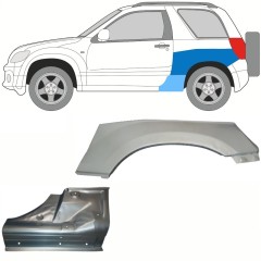 Panel de reparación del umbral + guardabarros trasero para Suzuki Grand Vitara 2005-2014 / Izquierda / Conjunto 10841