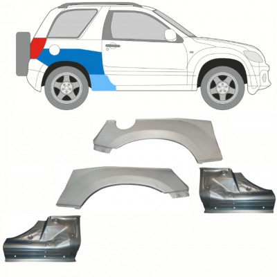 Panel de reparación del umbral + guardabarros trasero para Suzuki Grand Vitara 2005-2012 / Conjunto 10842