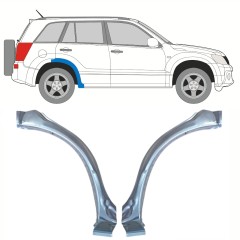 Panel de reparación guardabarros trasero parte delantera para Suzuki Grand Vitara 2005-2014 / Izquierda+Derecha / Conjunto 10177